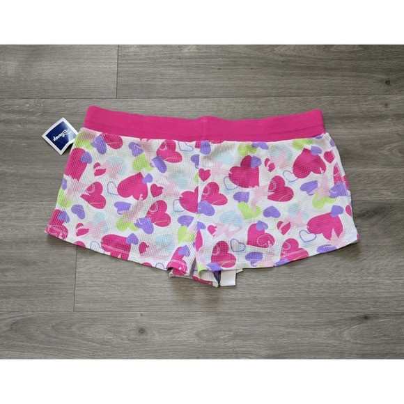 Vintage Disney Pajama‎ Bottoms Shorts Thermal Hearts AOP Size Large - Picture 2 of 8